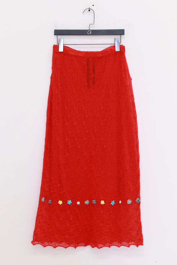 YANYAN KNITS 25 Spring/Summer Midi Skirt YYK-YYW25-0261-HONG Red